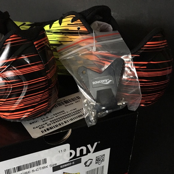 Saucony Spitfire 5 Spike Track Running Shoes Lightweight Citron Black Men's - Picture 10 of 12